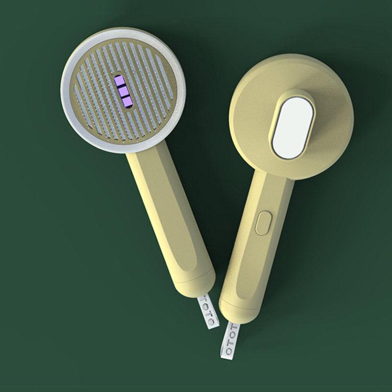 Two handheld devices with circular tops on a green background