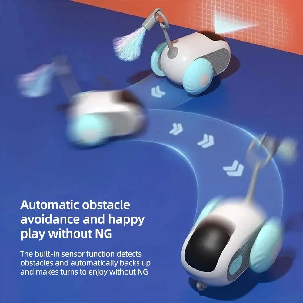 Robotic device with automatic obstacle avoidance on a blue surface