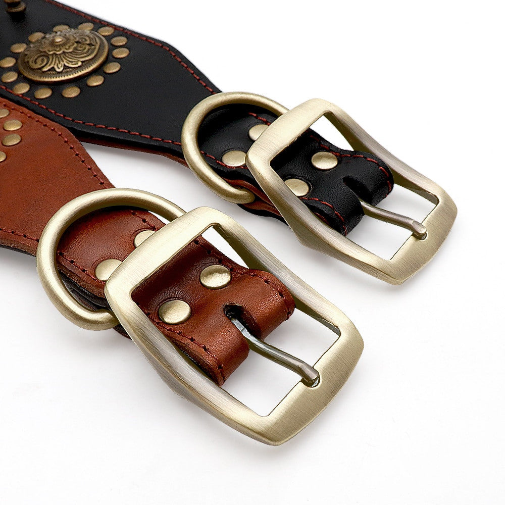 Two leather belts with brass buckles on a white background