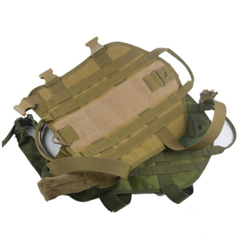 Green and brown tactical backpack on a white background